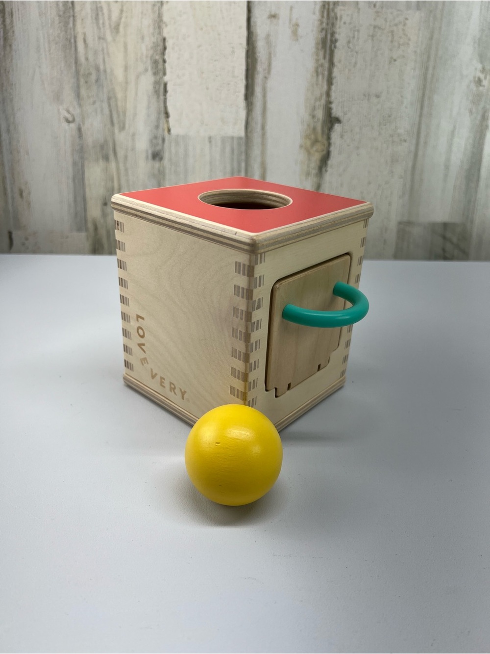 Lovevery Hide and Find Drop Box Montessori Inspired Fine Motor Wooden Toy